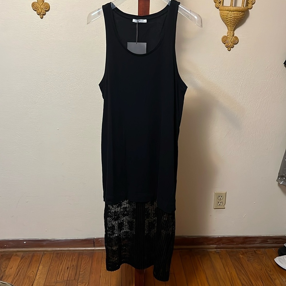 Midi Dress with Lace Bottom